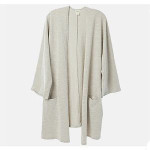 Donni Sandwash Ribbed Sweater Cardigan One Size Fits All - beige grey